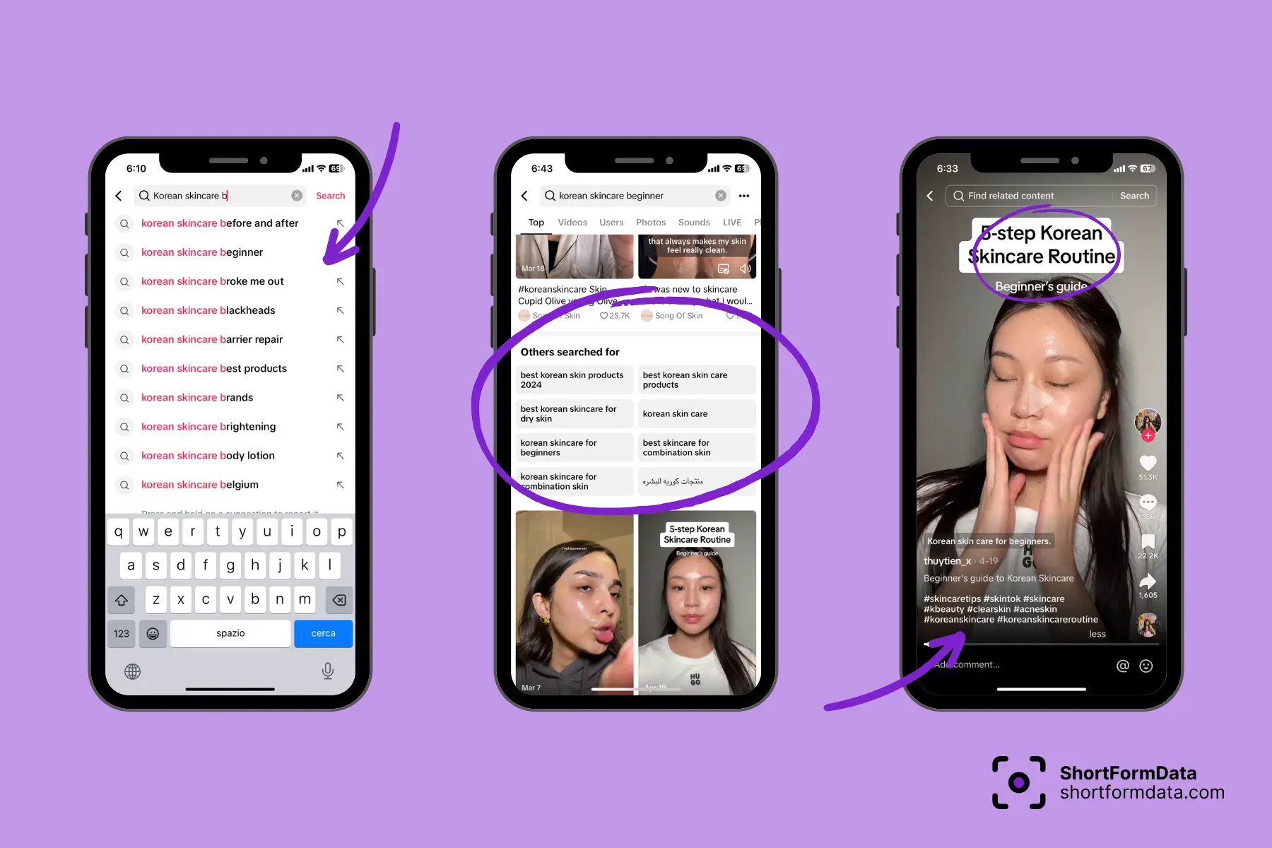 TikTok search keywords and suggestions